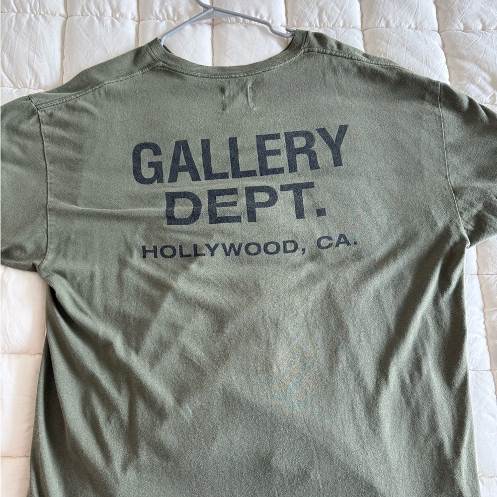Gallery Dept Olive Tee with Black Print